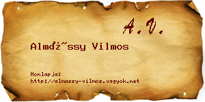 Almássy Vilmos névjegykártya